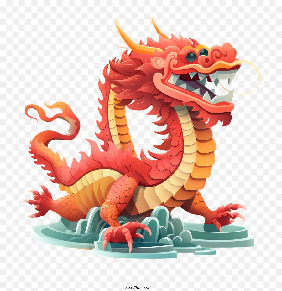 Çin Dragon Yeni Yılı，Kızıl Ejder PNG