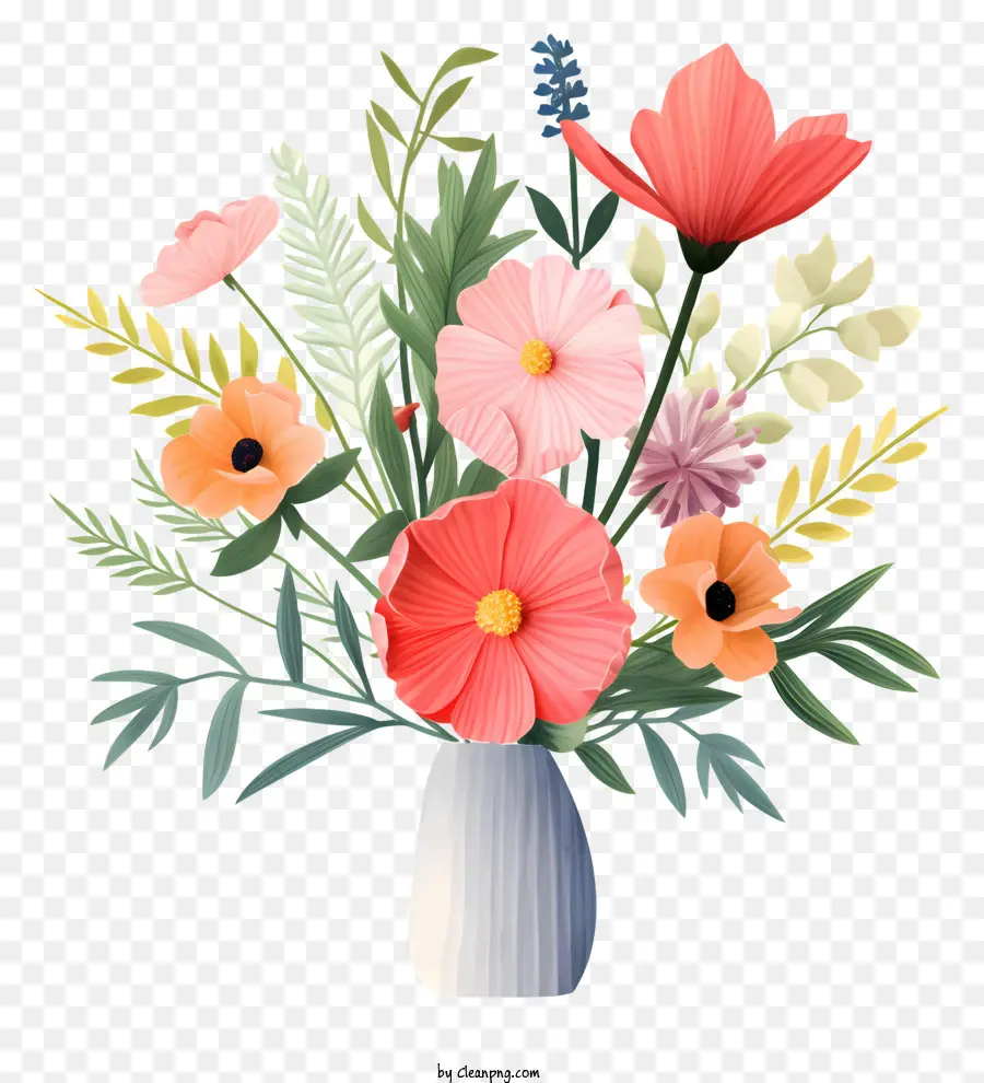 çiçek Aranjmanı，Çiçeklerle Vazo PNG