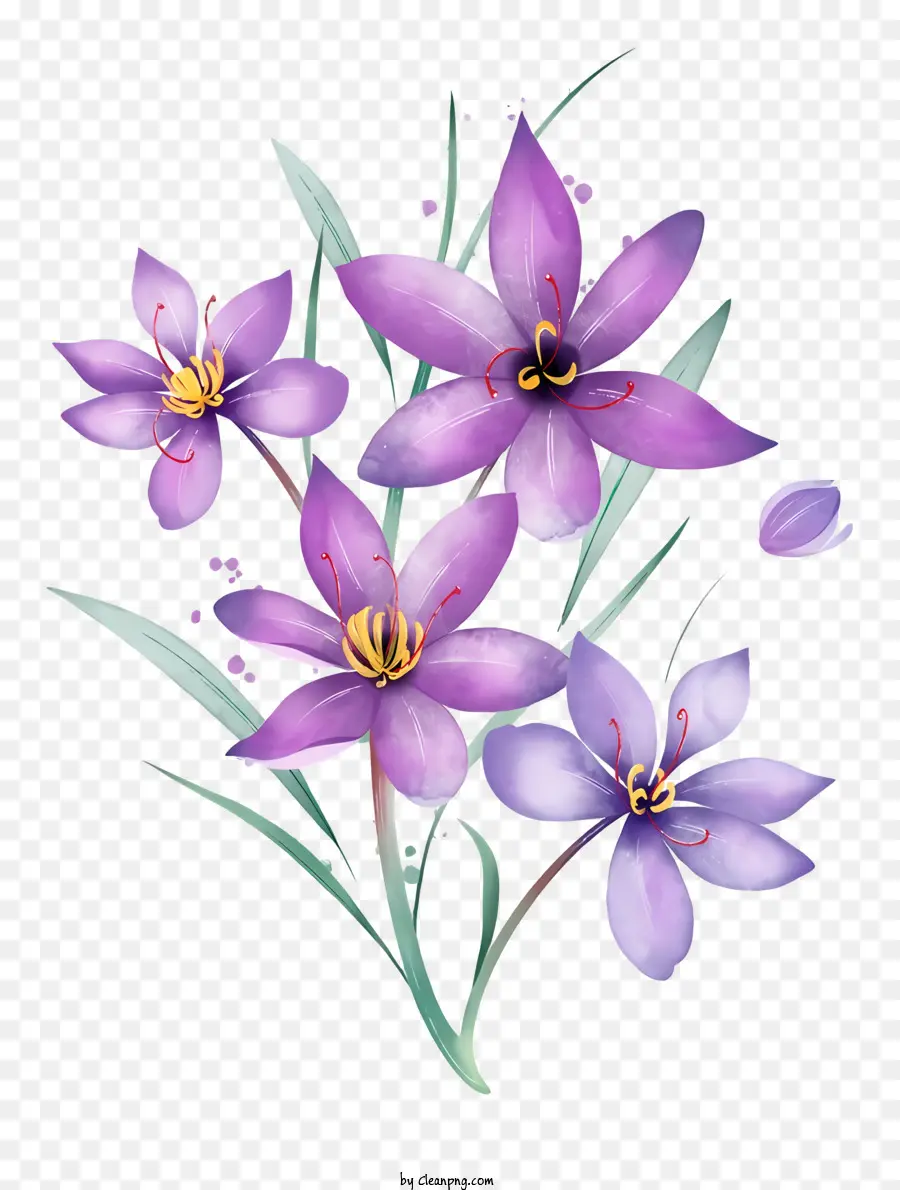 Mor çiçekler，Buket PNG