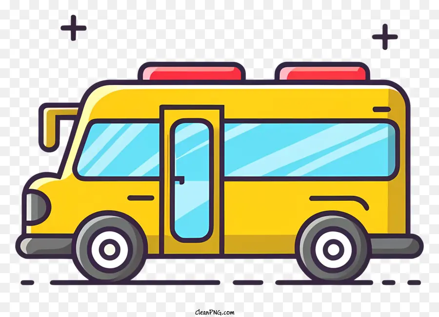 Sarı Otobüs，Kırmızı Yazı PNG