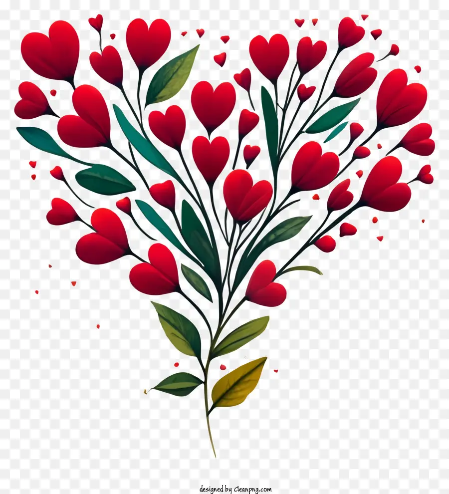 çiçek Aranjmanı，Kırmızı Kalpler PNG