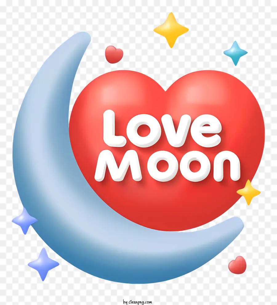 Ay Logosu Seviyorum，Yıldızlarla Dolunay PNG