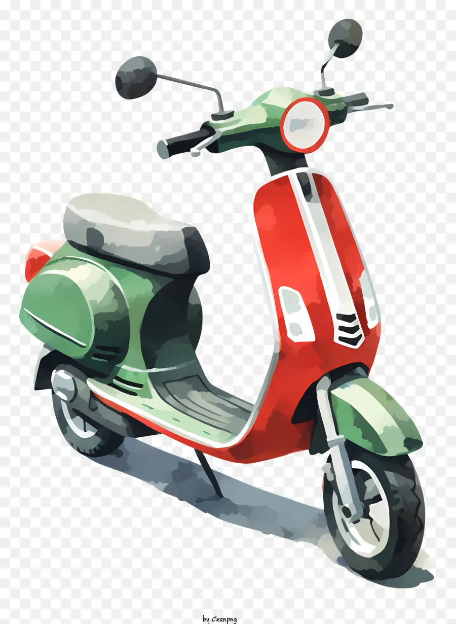 Motosiklet Rengi，Yeşil Ve Kırmızı Scooter PNG