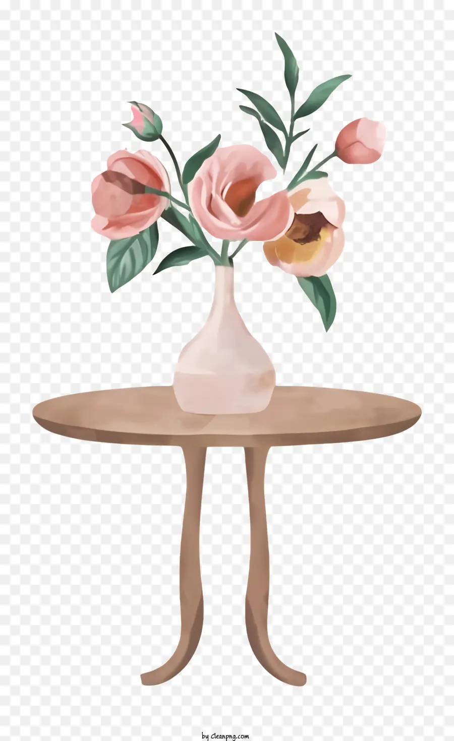 Beyaz Vazo，Pembe çiçekler PNG