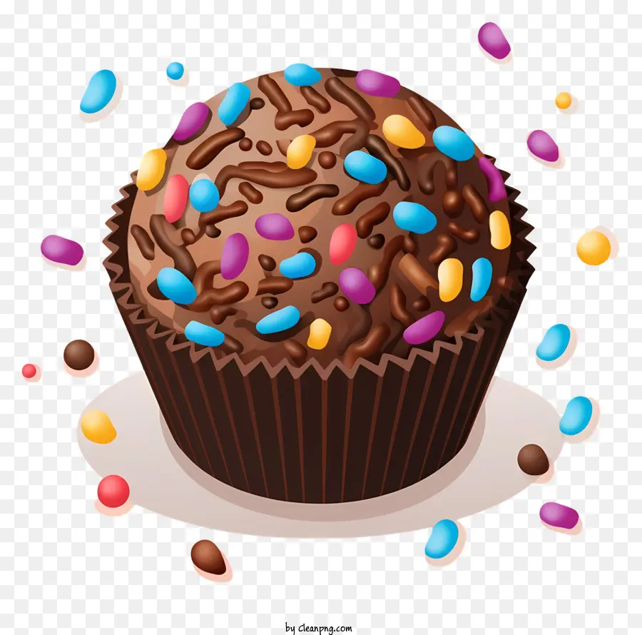 Çikolatalı Kek，Gökkuşağı Sprinkles PNG