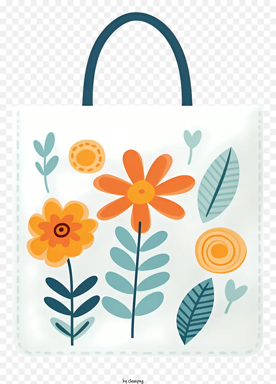 Çiçek Alışveriş çantası，Beyaz Çizme Çantası PNG
