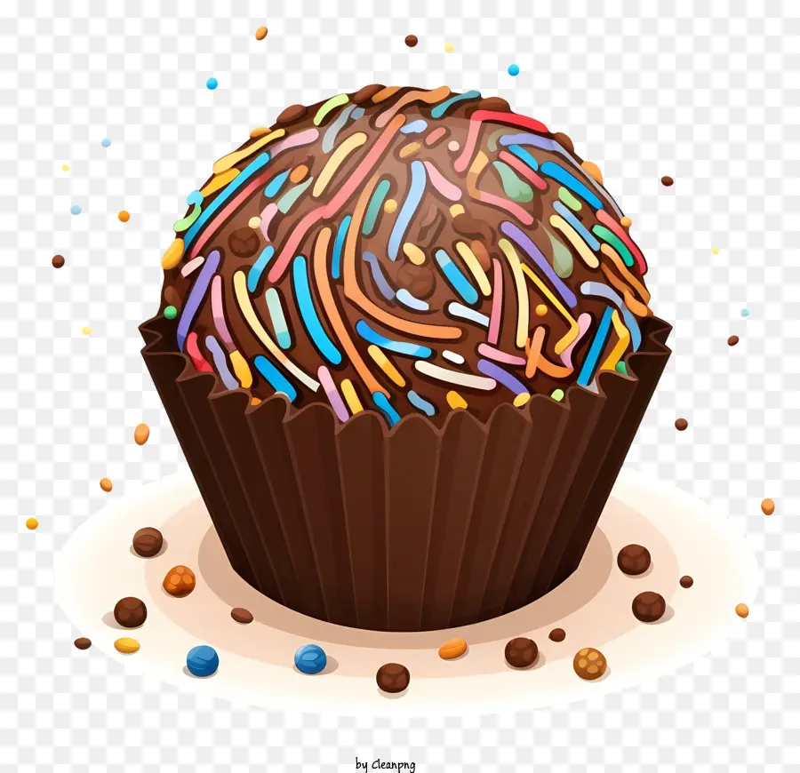 çikolatalı Kek，Gökkuşağı Sprinkles PNG