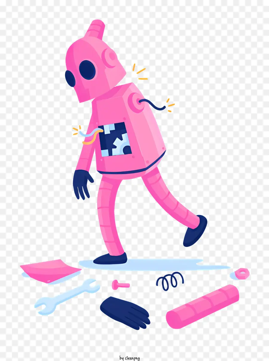 Pembe Robot，Kırık Robot PNG