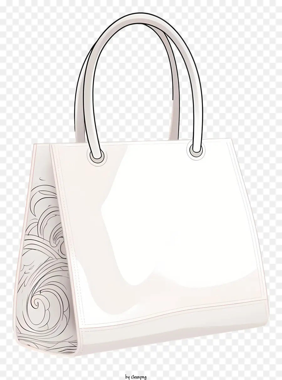 Beyaz El çantası，çiçek Tasarımı PNG
