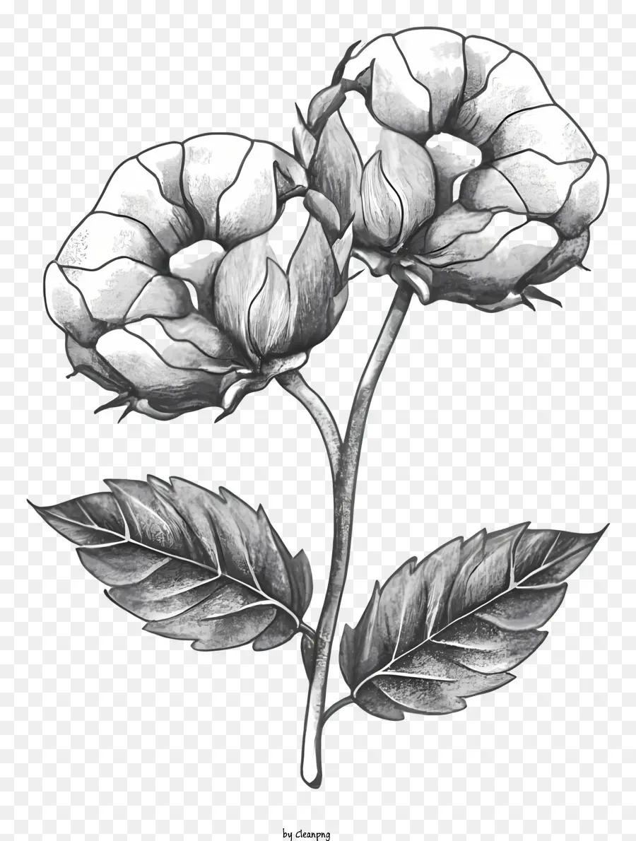 Siyah Ve Beyaz Çizim，Beyaz Güller PNG