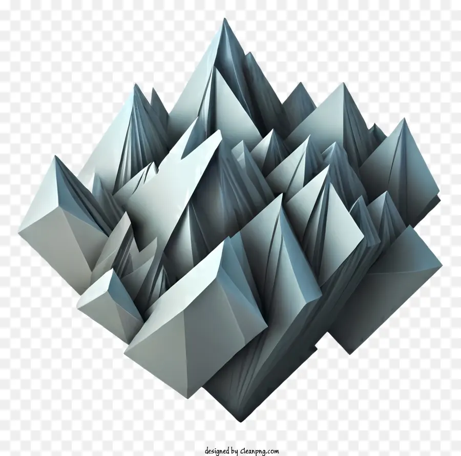 Soyut Dağ Sahnesi，Metalik Kağıt Sanat PNG