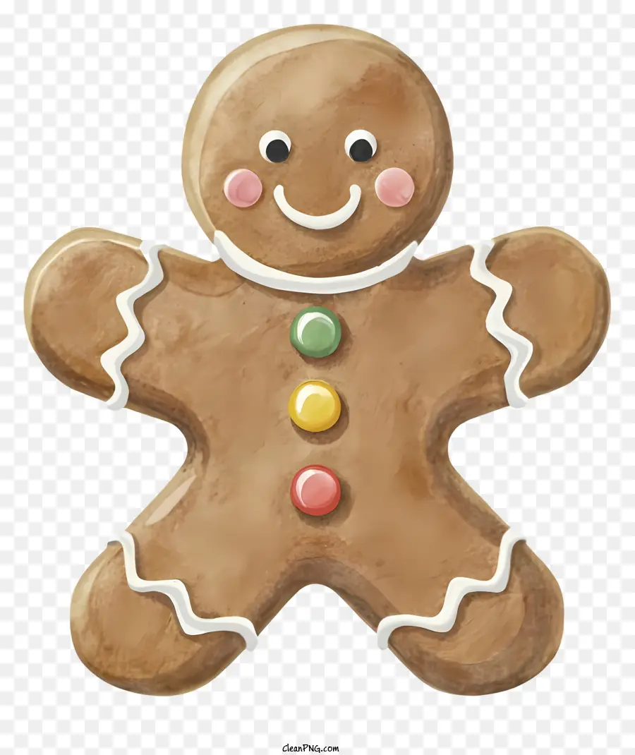 Gingerbread Adam，Kırmızı Ve Beyaz Çizgili Eşarp PNG