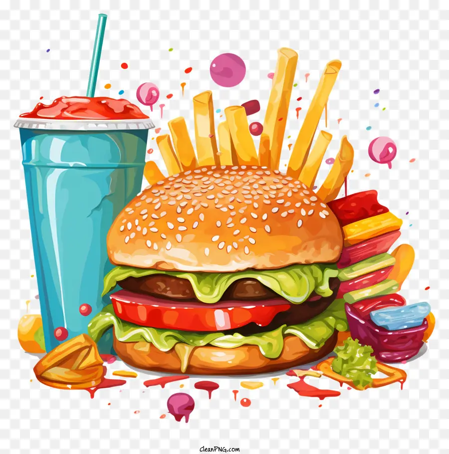 Hamburger，Fast Food PNG