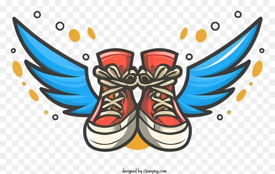 Karikatür Ayakkabı，Kırmızı Ve Mavi Spor Ayakkabılar PNG