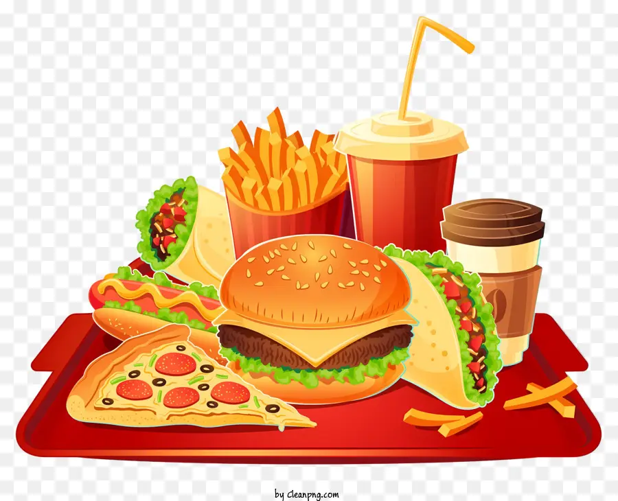 Karikatür Fast Food，Pizza Karikatür PNG