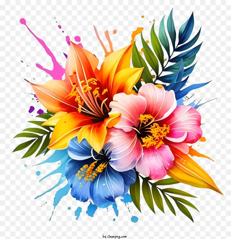 çiçek Aranjmanı，Renkli çiçekler PNG