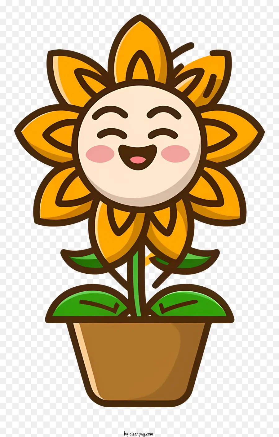 Ayçiçeği Karikatür，Ayçiçeği Gülümseyen PNG