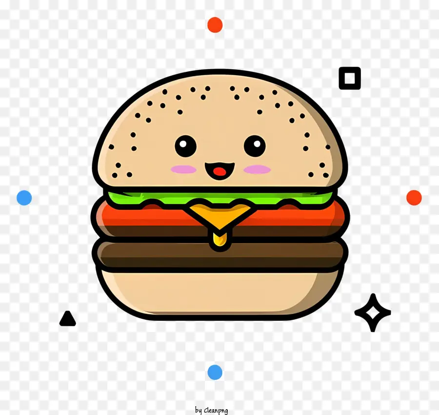 Hamburger，Gülen Yüz PNG