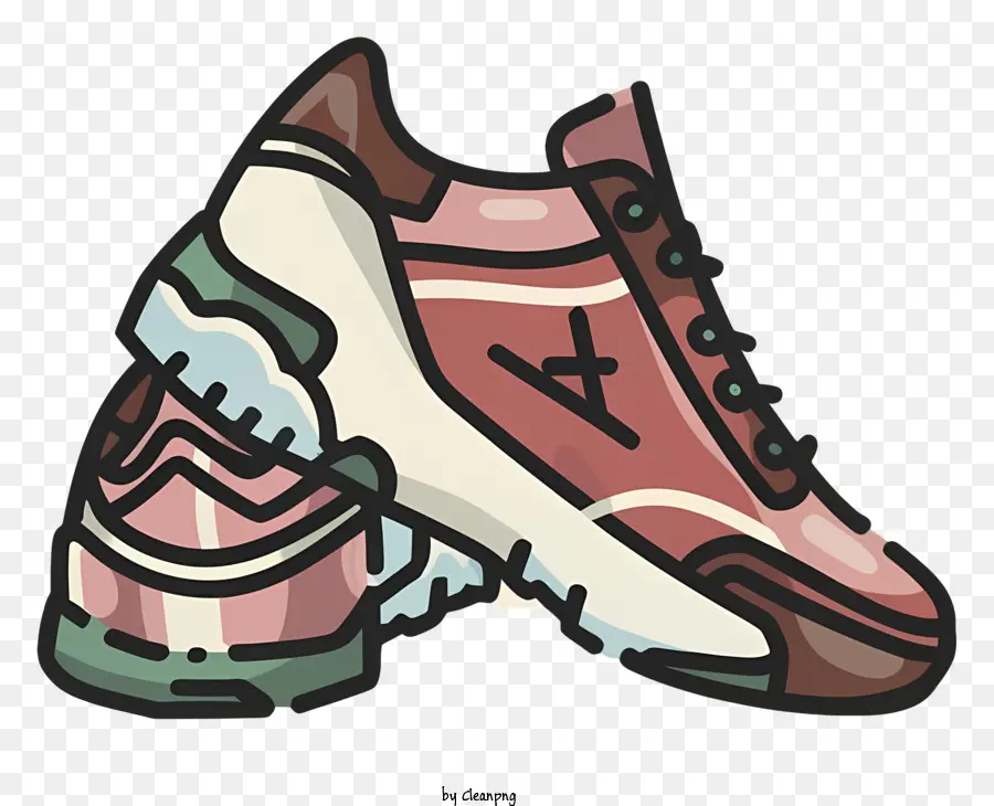 Pembe Ve Yeşil Spor Ayakkabılar，Deri Ayakkabı PNG