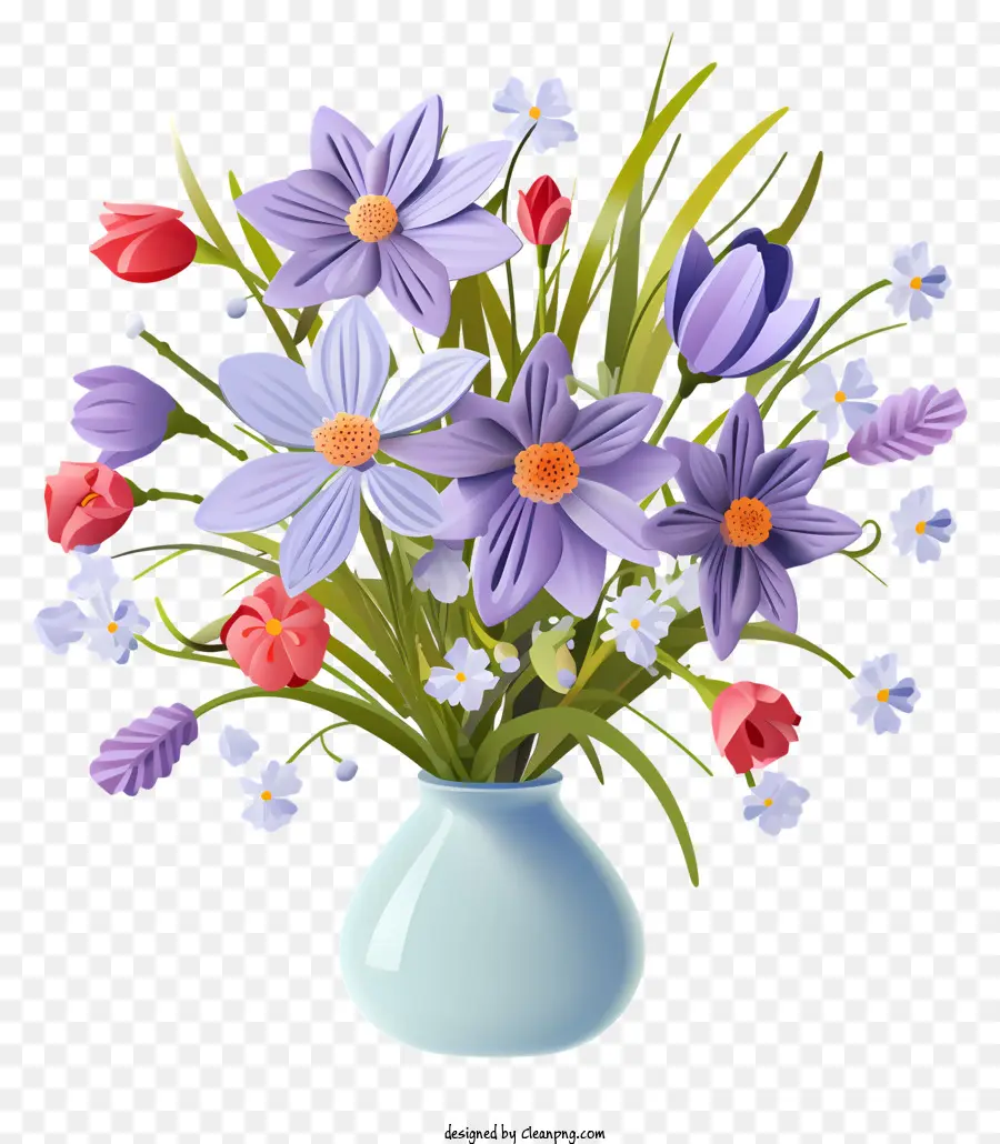 çiçek Vazosu，Renkli çiçekler PNG