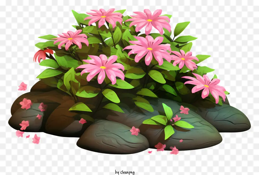 Pembe çiçekler，Çiçek Bahçesi PNG