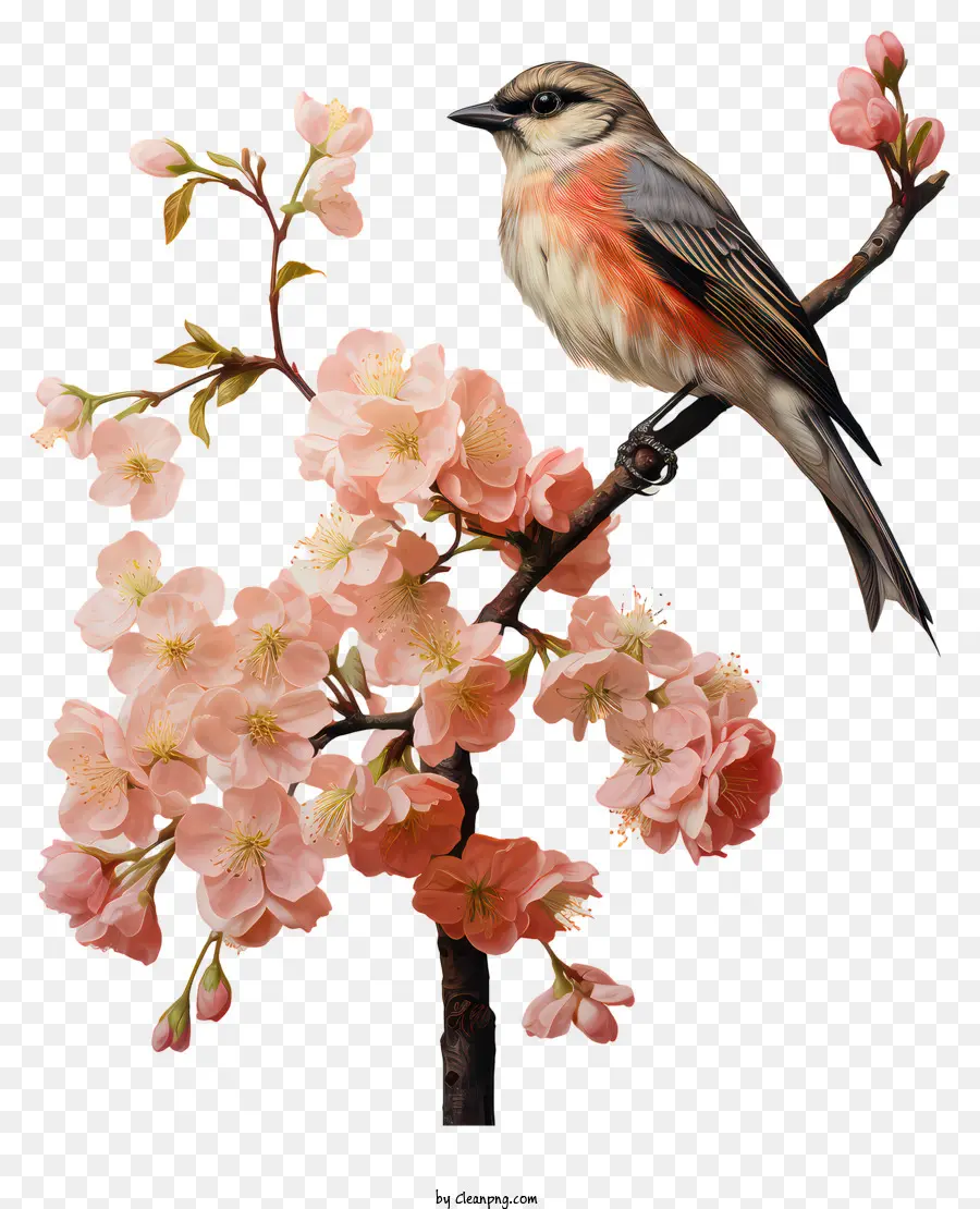 Kuş，Kiraz çiçeği Ağacı PNG