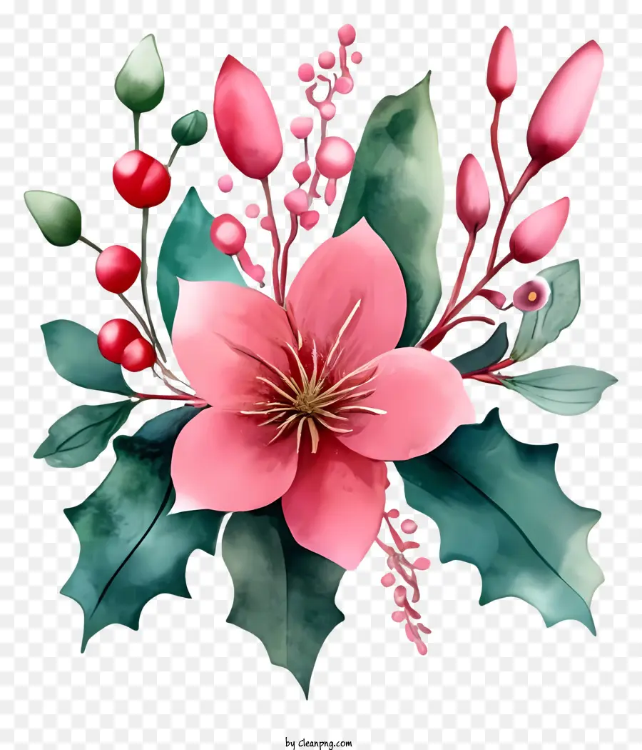 Suluboya Resim，Pembe çiçek PNG