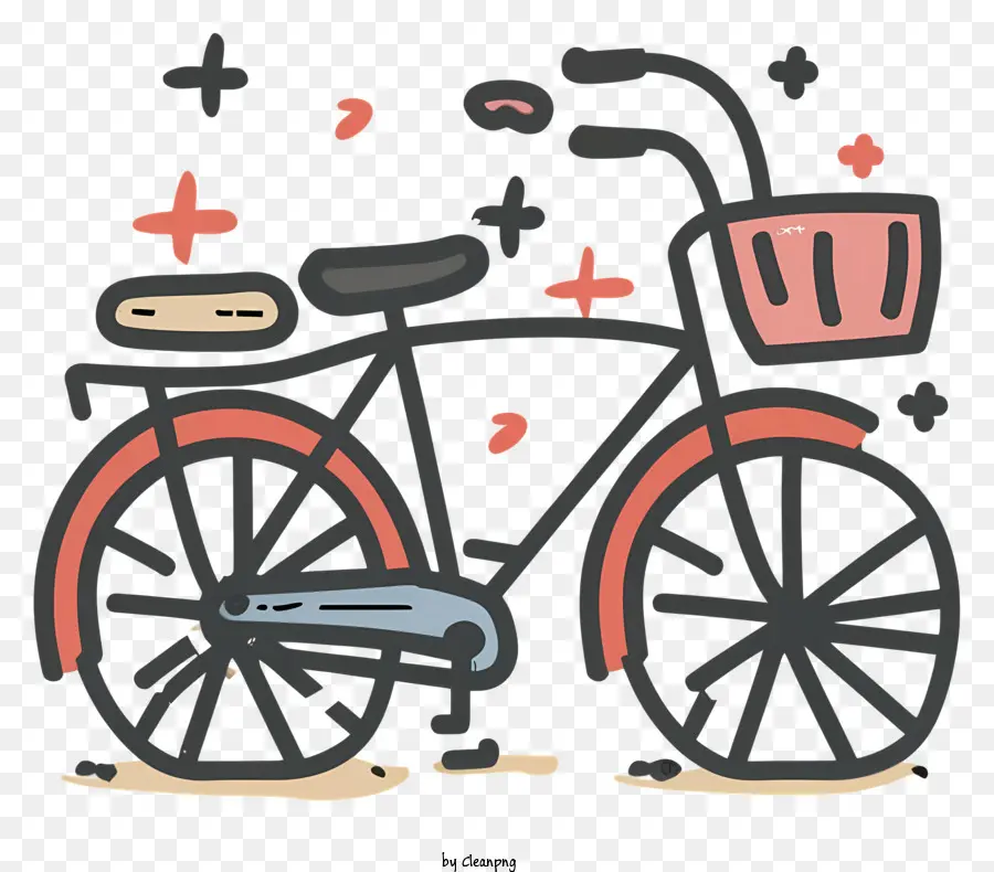 Karikatür Bisiklet，Sepet Ile Bisiklet PNG