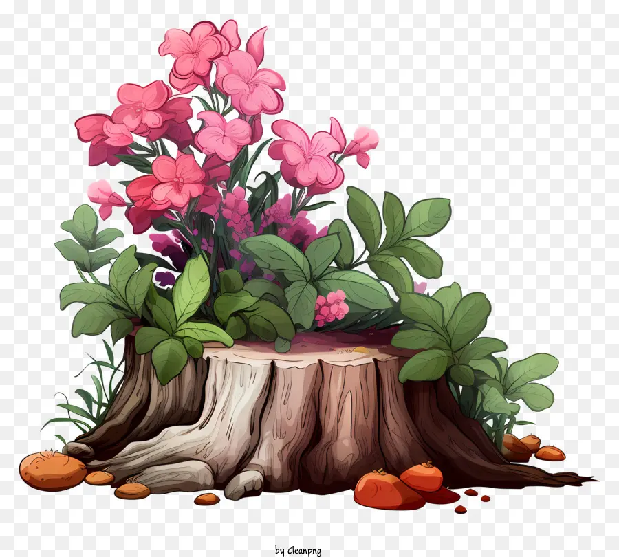 Ağaç Güdük，Pembe çiçekler PNG