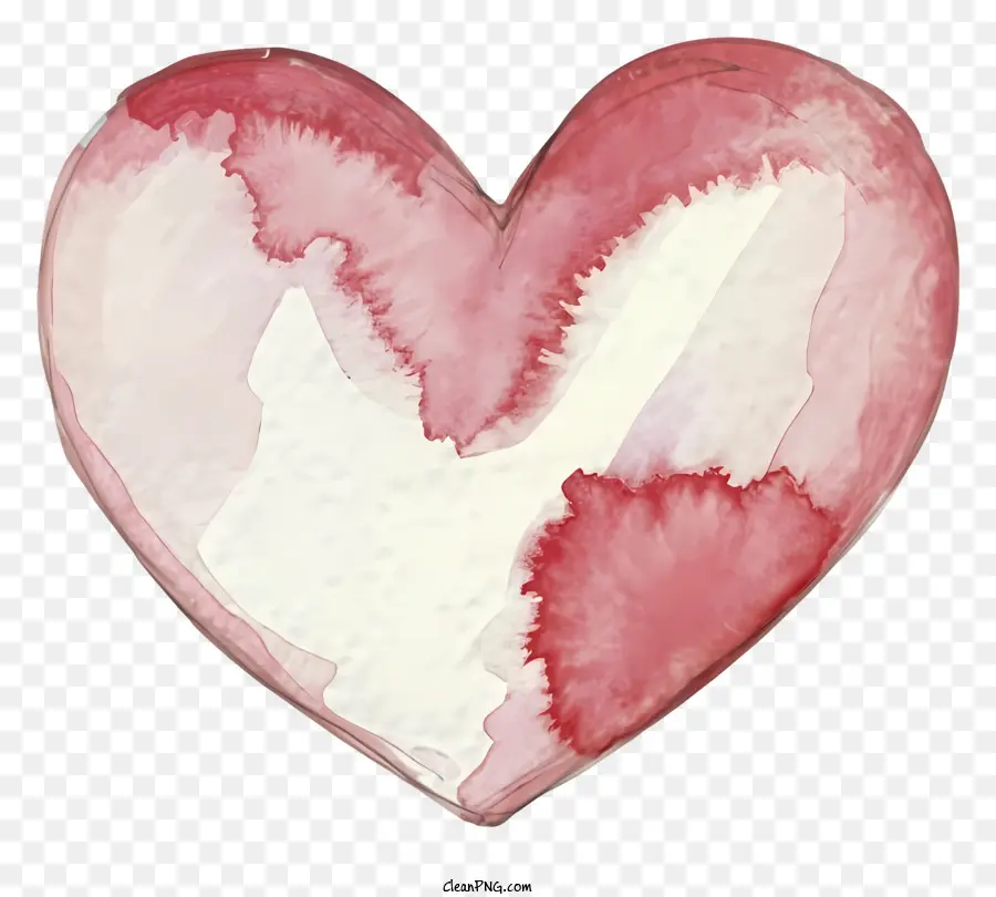 Kalp Boyama，Kırmızı Ve Beyaz Boya PNG