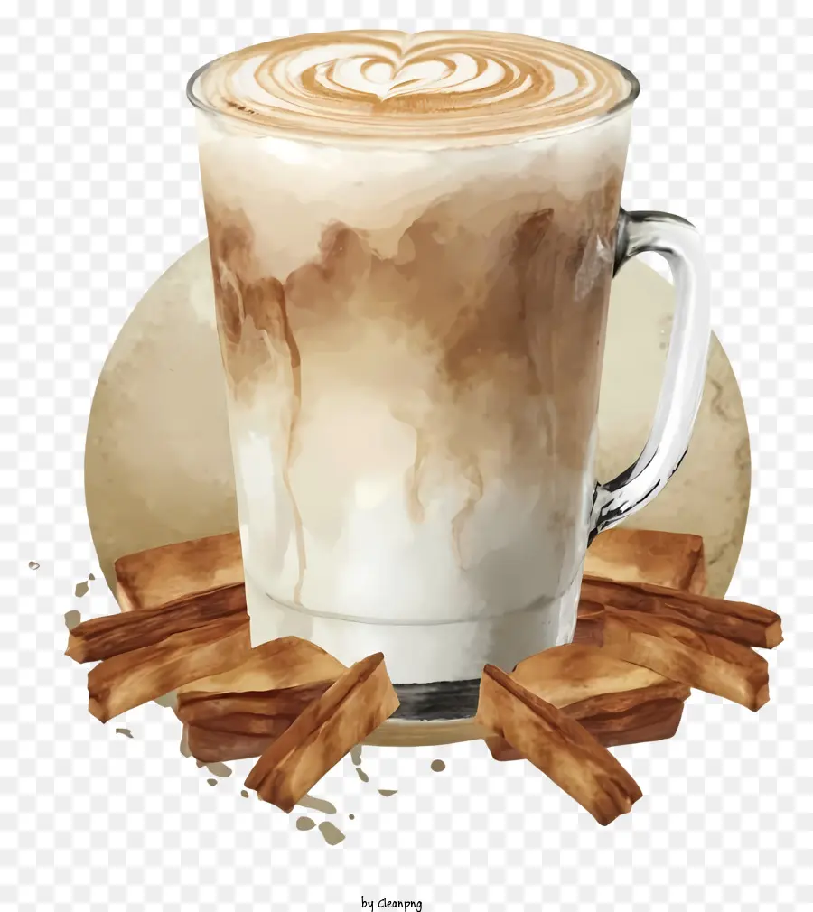 Latte Kahve，Krem şanti PNG