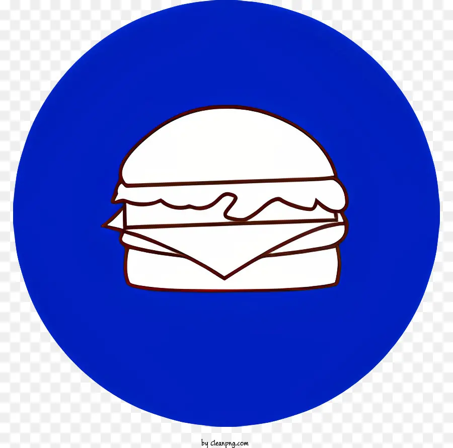 Karikatür Hamburger，Mavi çerçeve PNG