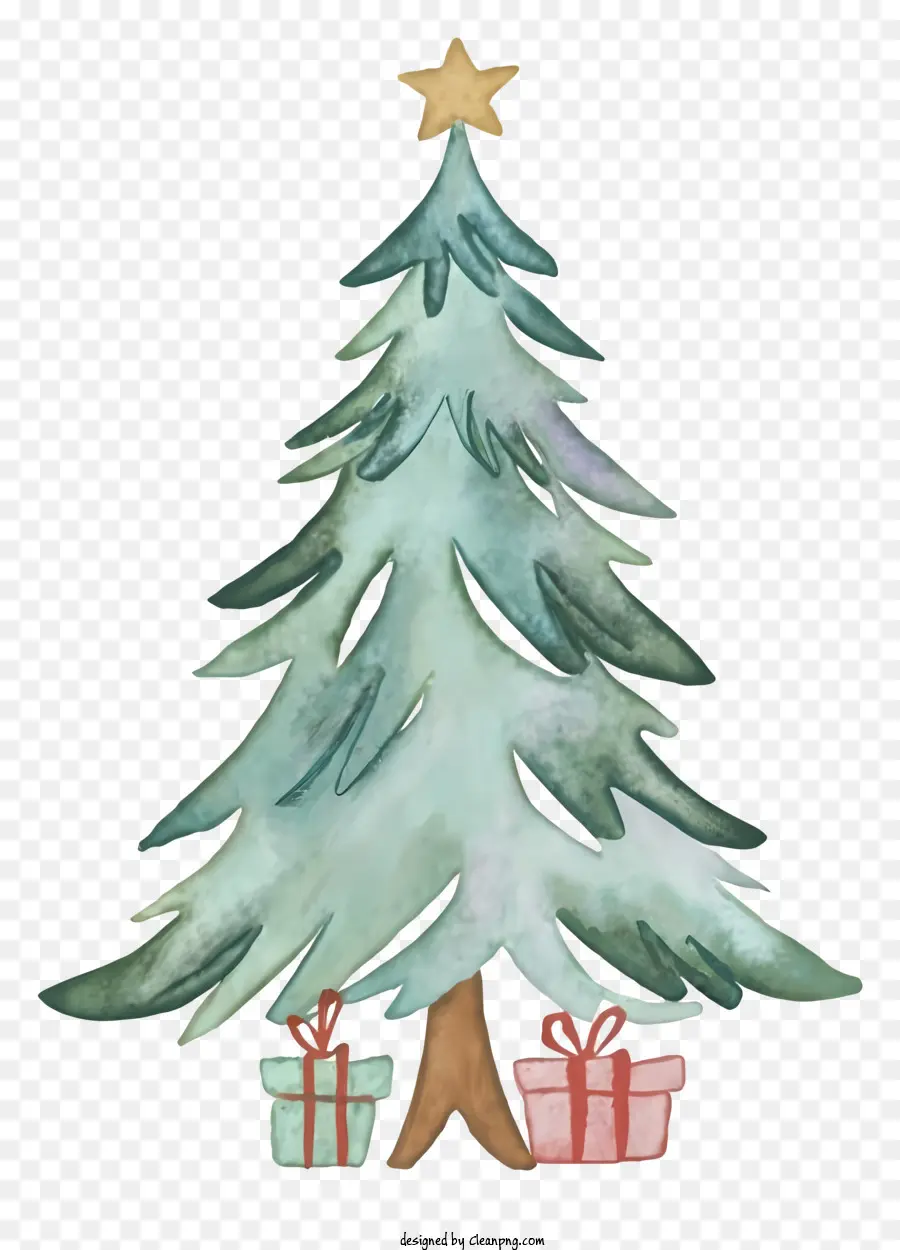 Noel Ağacı，Suluboya PNG