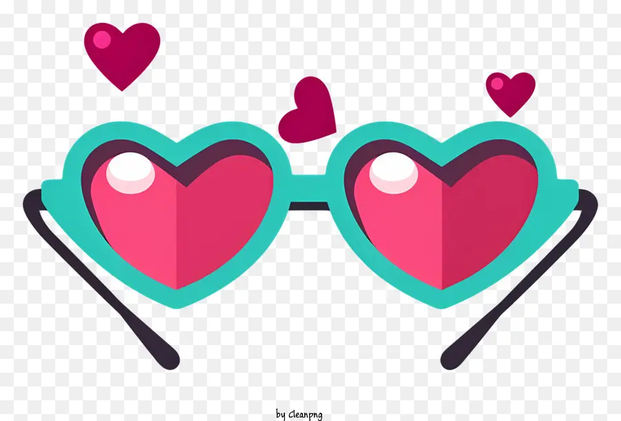 Kalp şekilli Gözlük，Pembe Kalp Gözlükleri PNG