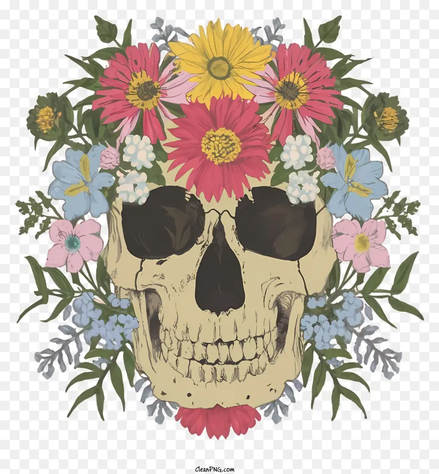 Kafatası，çiçek PNG