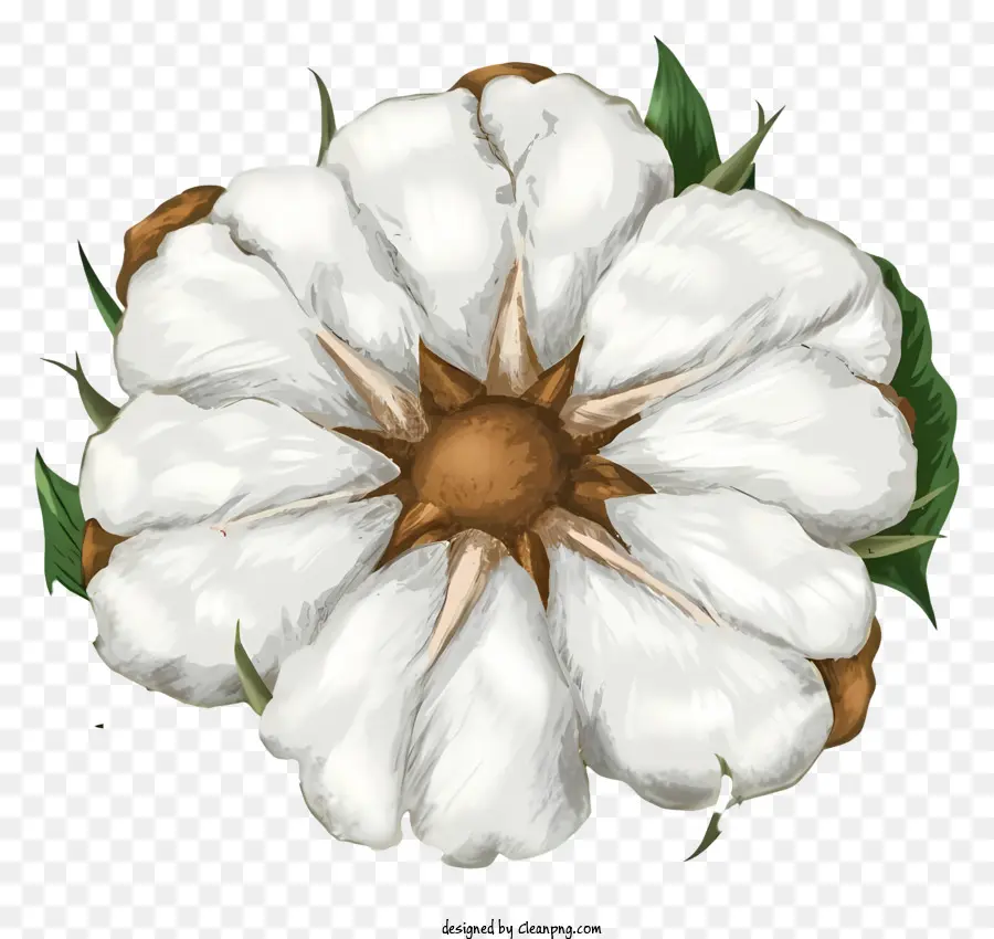 Beyaz Pamuklu çiçek，Büyük Yuvarlak Merkez PNG