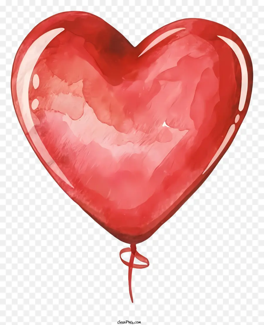 Kırmızı Balon Heartshaped，Suluboya Boya PNG
