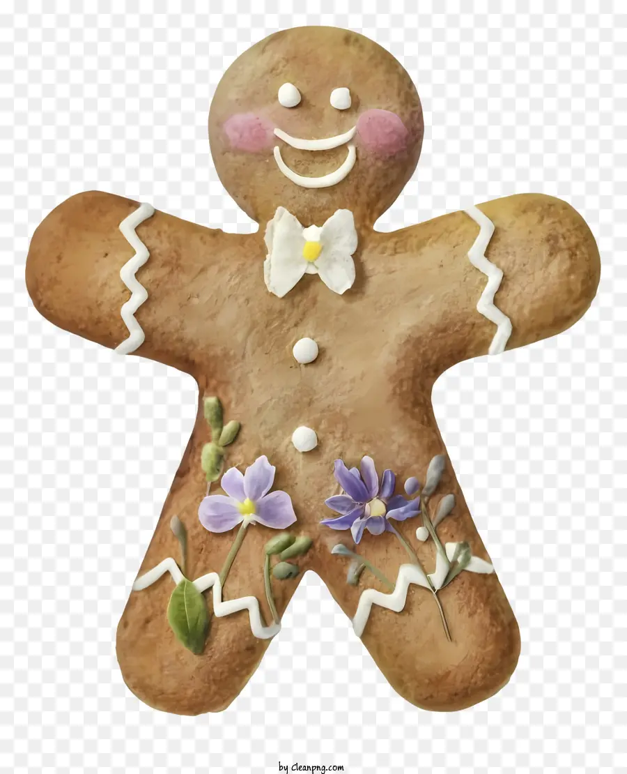 Gingerbread Adam，Buzlanma Süslemeleri PNG