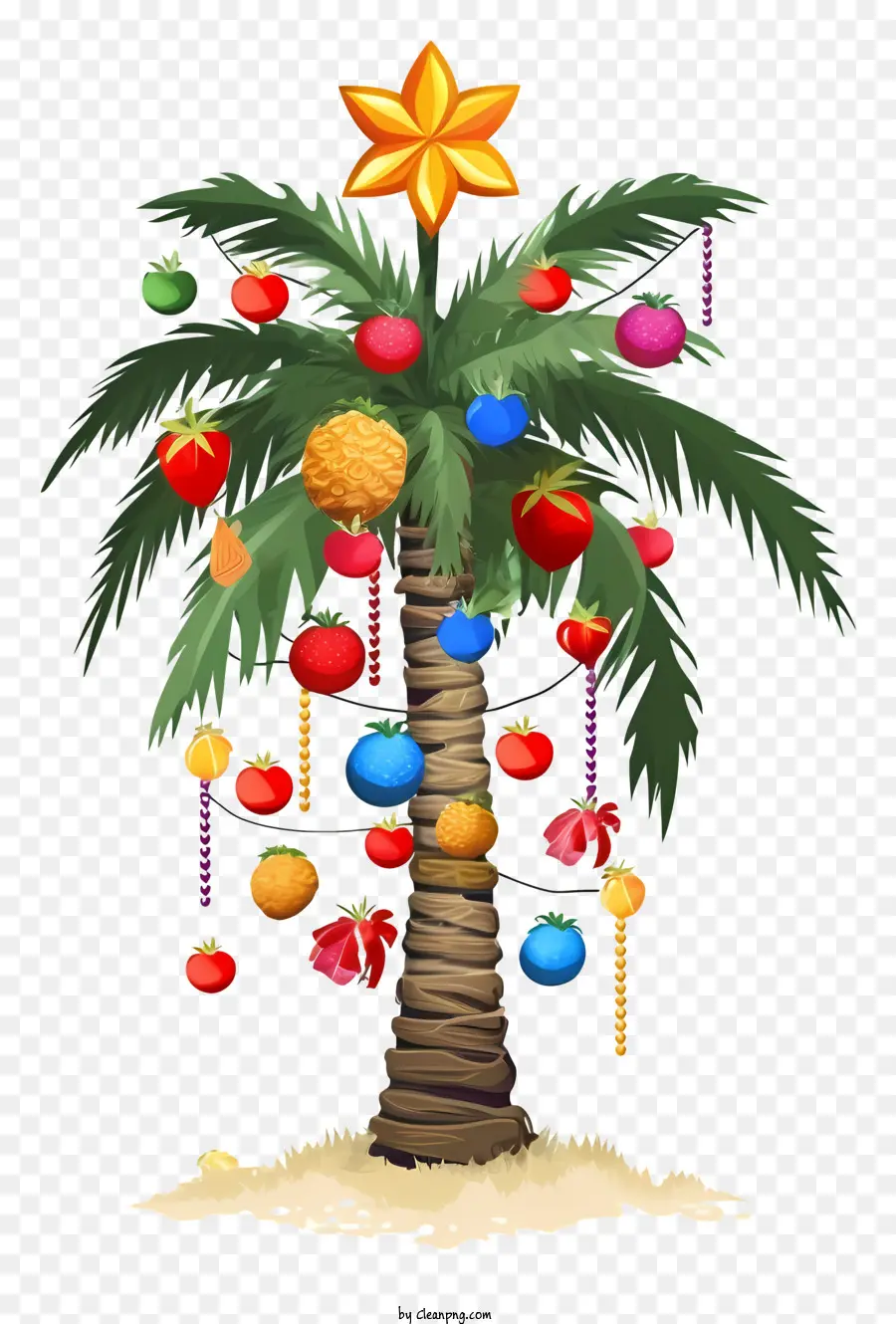 Palmiye Ağacı Süslemesi，Tatil Süslemeleri PNG