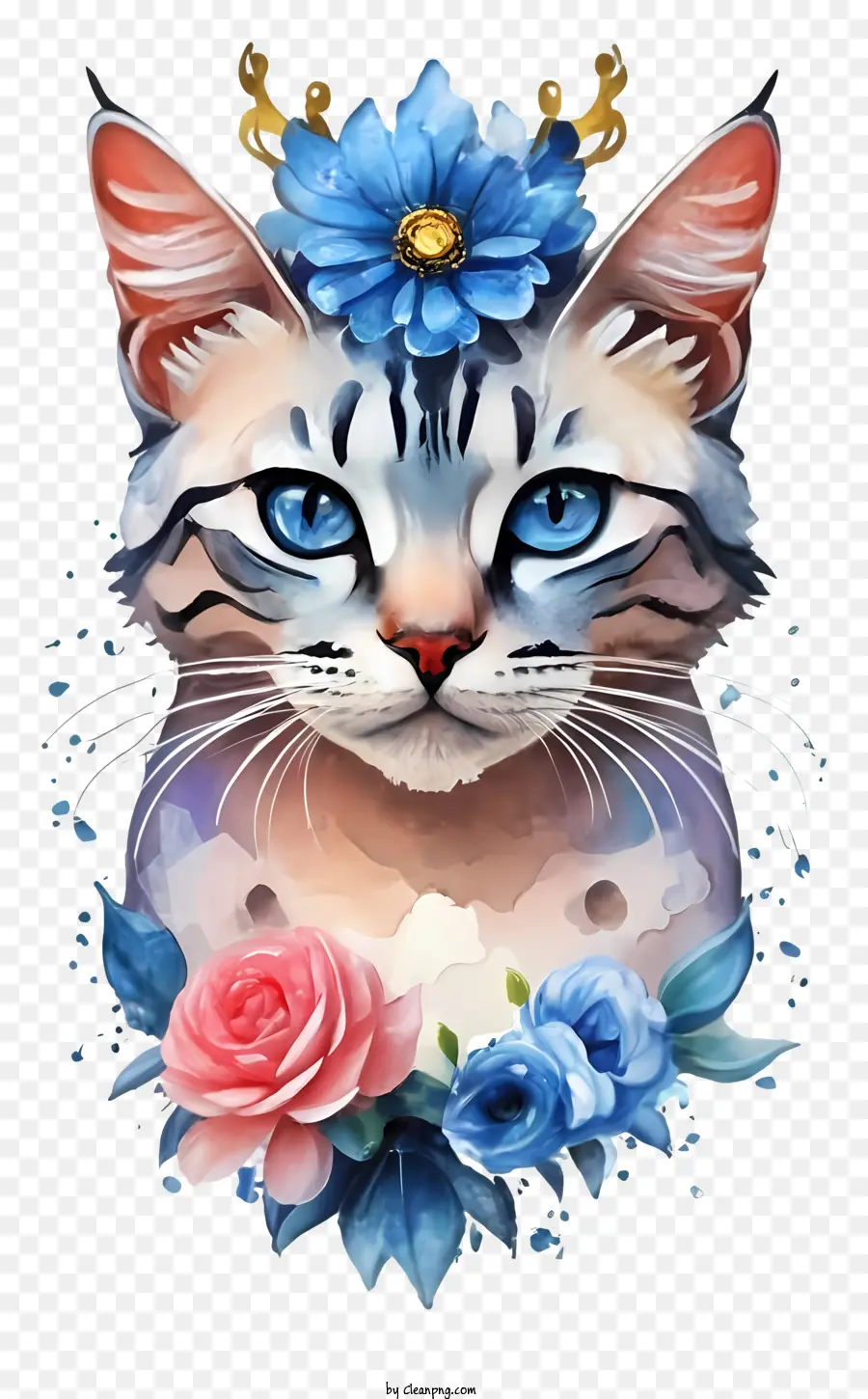 Mavi Gözlü Kedi，Beyaz Kabarık Kedi PNG