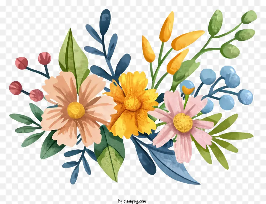 çiçek Buketi，Renkli çiçekler PNG