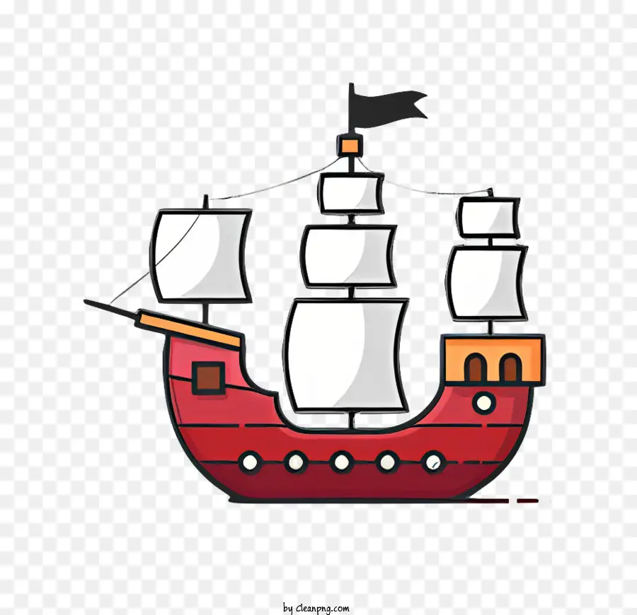 Korsan Gemisi，Kırmızı Ve Beyaz Gemi PNG