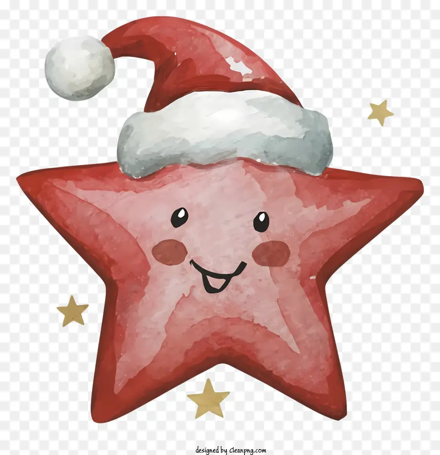 Karikatür Pembe Yıldız，Santa şapka Yıldızı PNG