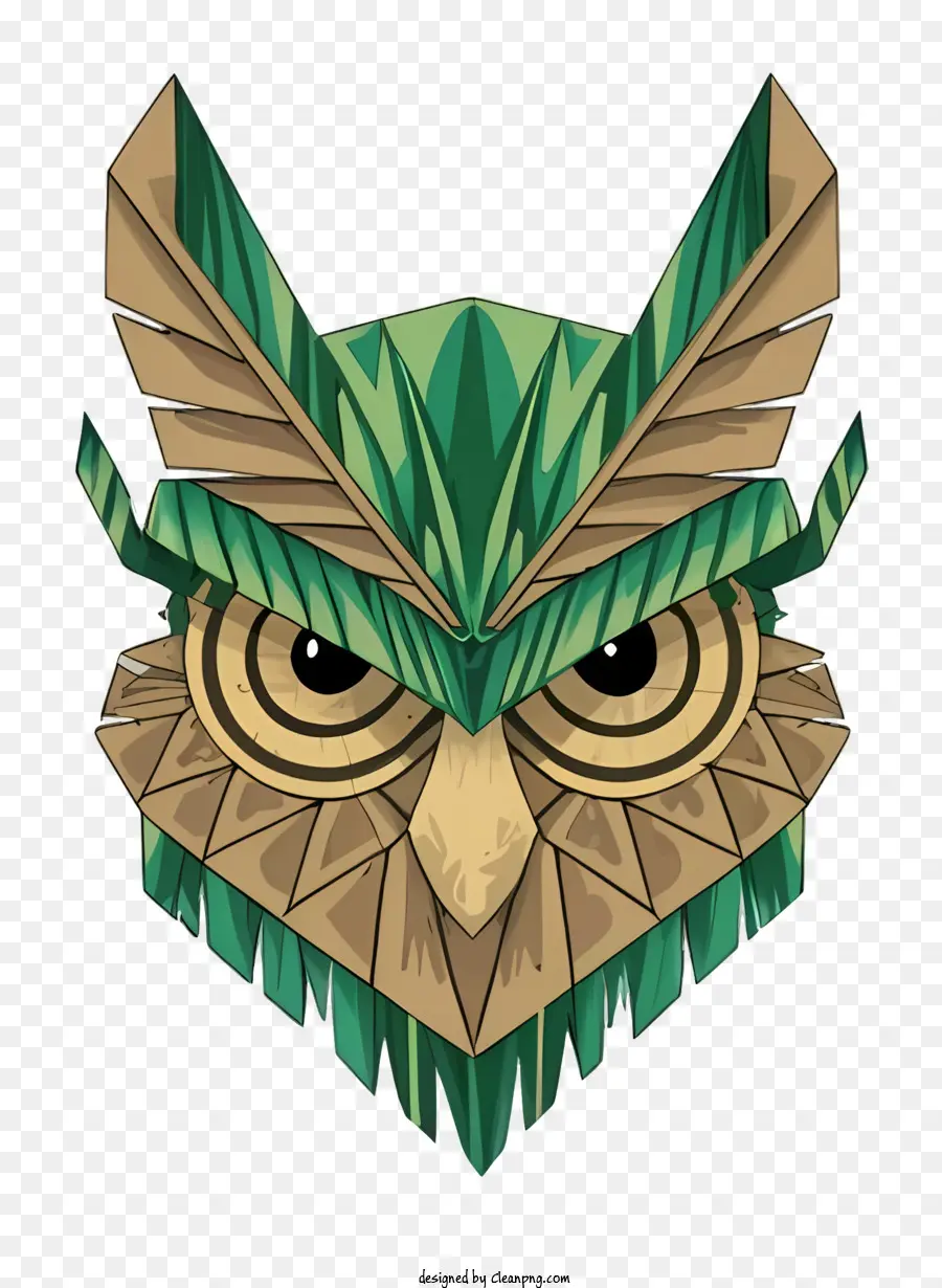 Baykuş Giyen Maske，Yeşil Yapraklar Maskesi PNG