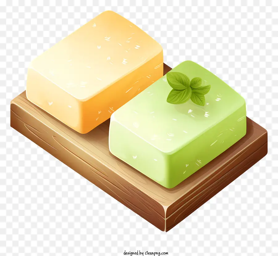 Yeşil Peynir，Ahşap Tabak PNG