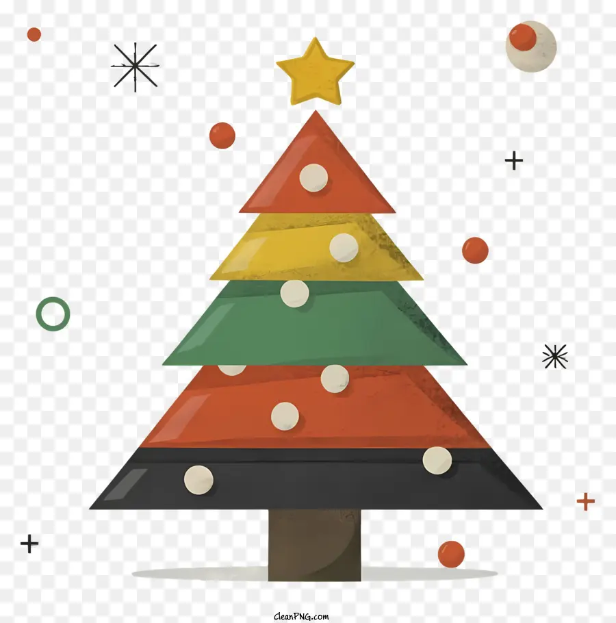 Noel Ağacı，Siyah Arka Plan PNG