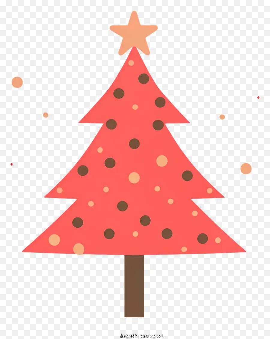 Kırmızı Noel Ağacı，Beyaz Polka Dotlar PNG