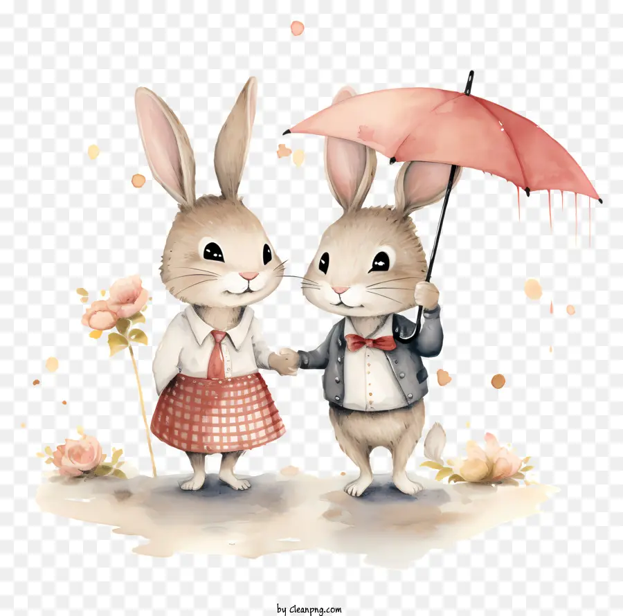 Yağmurlu Günü Romantizm，Sevimli şemsiye çifti PNG