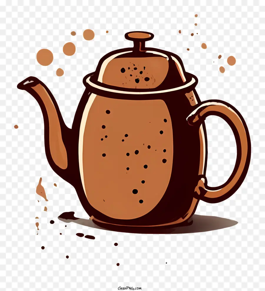 Kahverengi çaydanlık，Vintage çaydanlık PNG