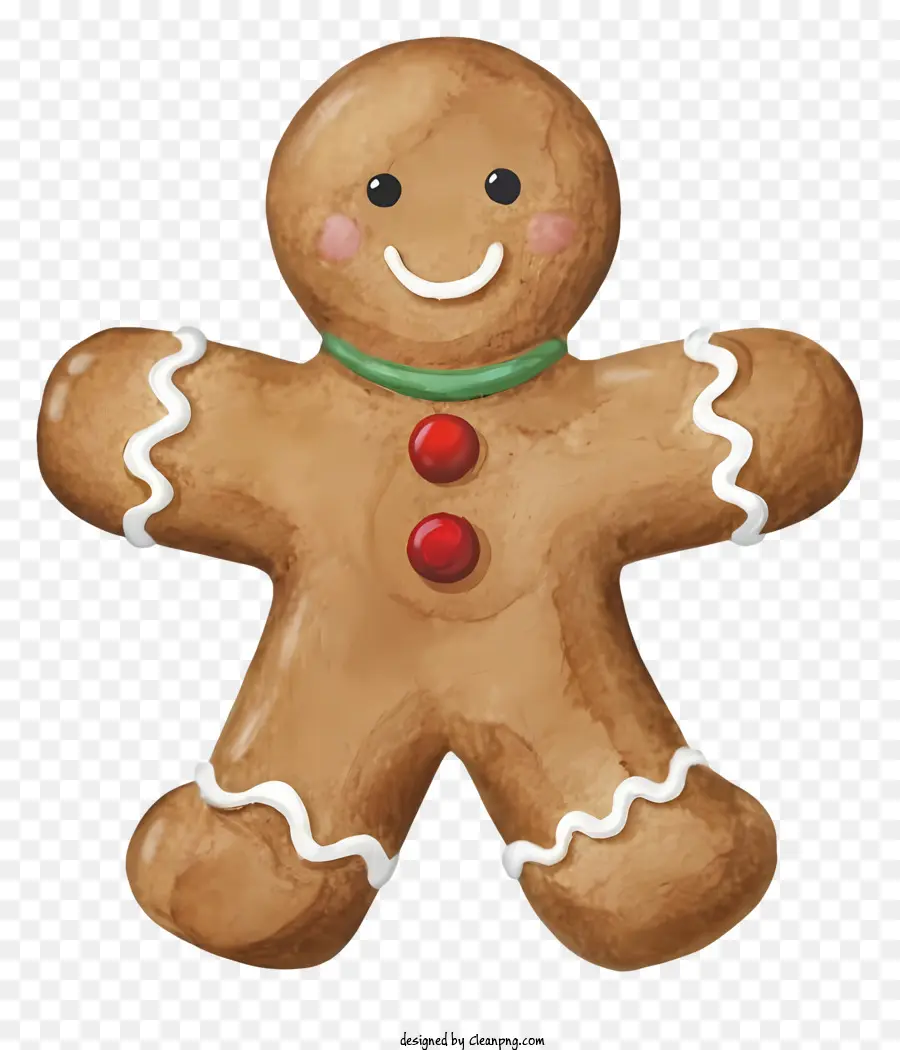 Gingerbread Adam，Gülümseyen Zencefilli Adam PNG